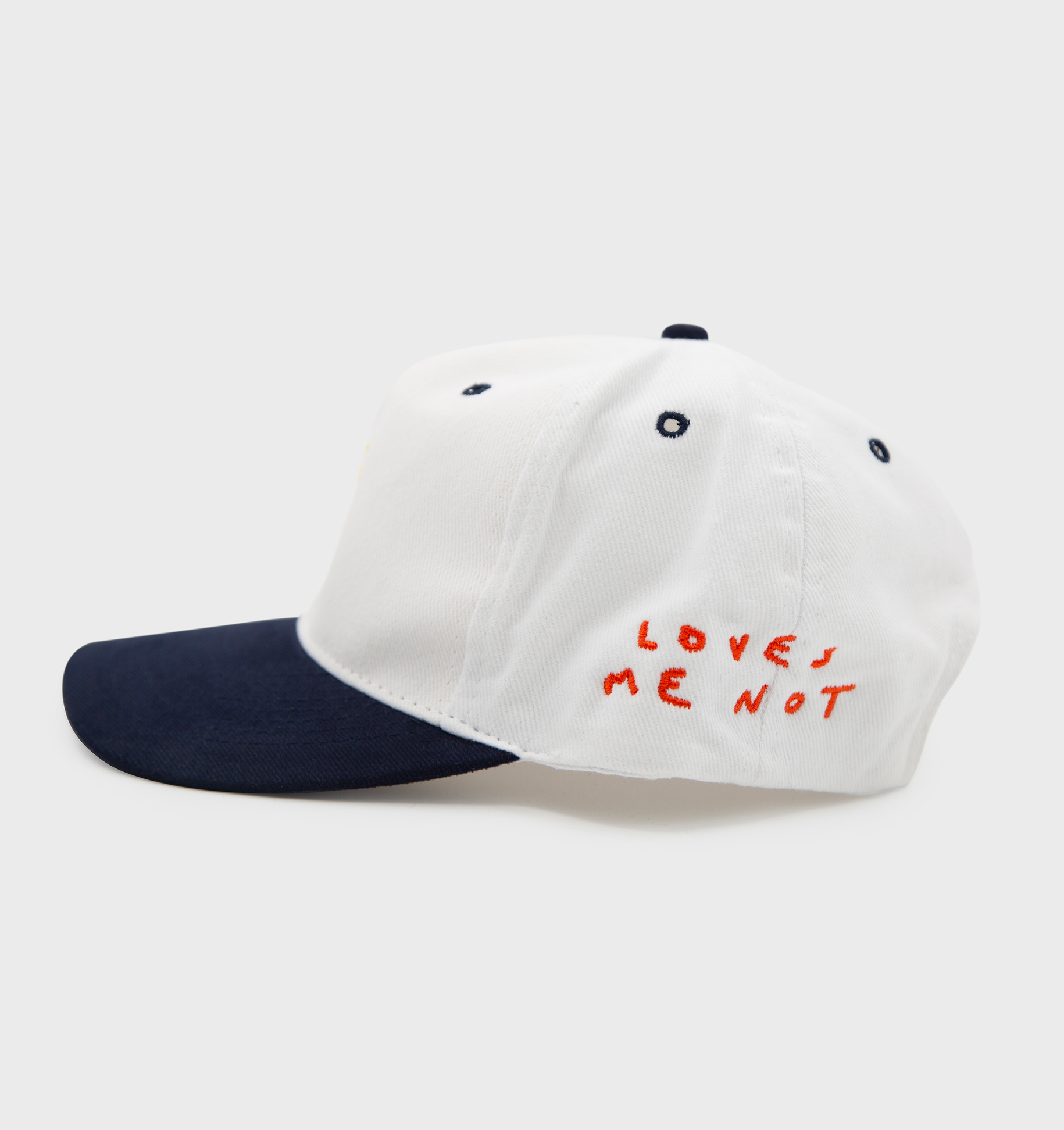 Loves Me Not Hat - White/Navy